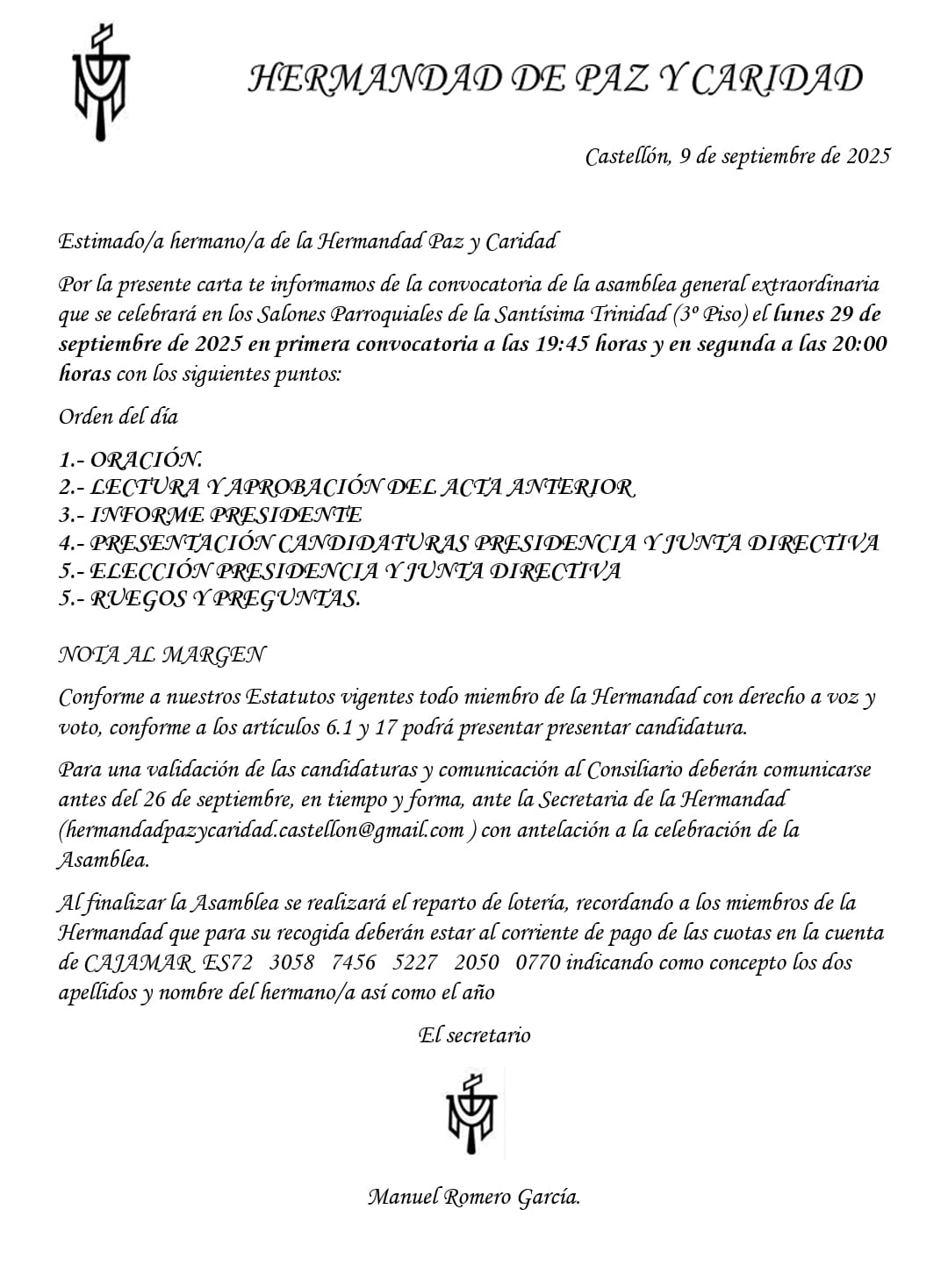 Hermandad Paz y Caridad